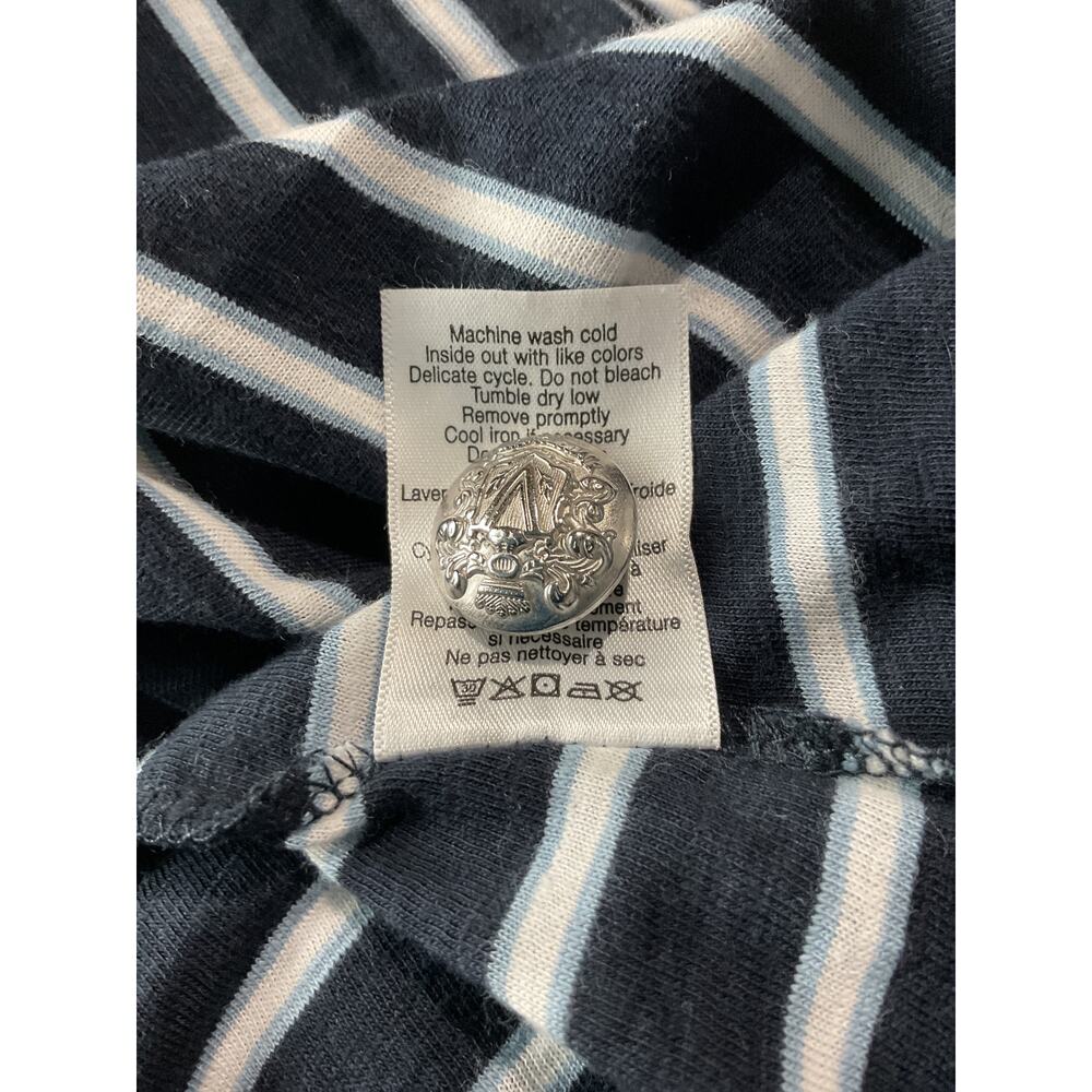 Veronica Beard Button Detail Striped Carla T Shirt Size L - Picture 7 of 7